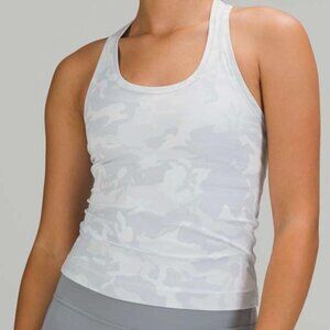 Lululemon Cool Racerback Incognito Camo Alpine White Tank - Size 10